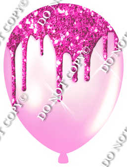 Light Pink Balloon with Pink Drip