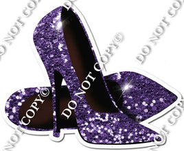 Pair of High Heels Purple Sparkle