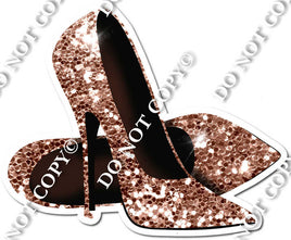 Pair of High Heels Rose Gold Sparkle