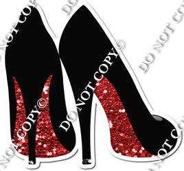 Rear Facing Heels Red Sparkle