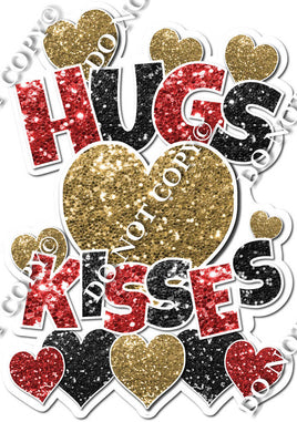 Hugs and Kisses Red & Black Sparkle