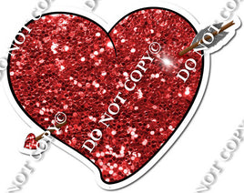Sparkle Red Valentines Heart with Arrow