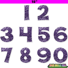 18" KG 10 pc Purple Coin Sparkle - 0-9 Number Set