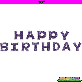 18" KG 13 pc Purple Sparkle - Happy Birthday Set