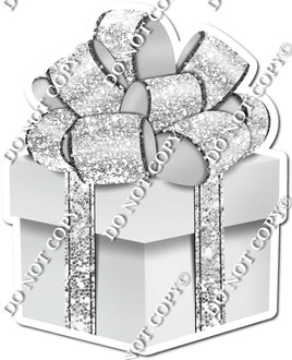 Sparkle - Grey Box & Light Silver Ribbon Present - Style 2