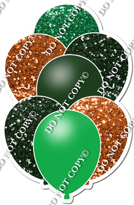 Hunter Green, Orange, & Green Balloon Bundle