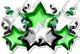 Foil Star Panel - Green, Black, White