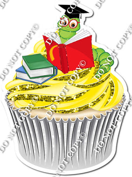 Yellow Cupcake with Book Worm w/ Variants