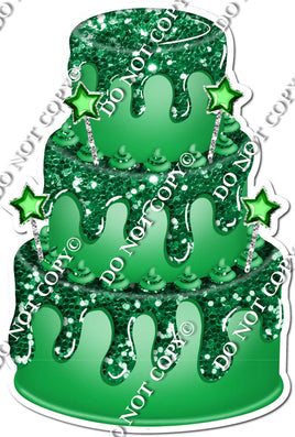 Green Cake, Green Dollops & Drip