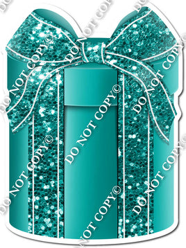 Sparkle - Teal Box & Teal Ribbon Present - Style 3