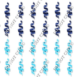 24 pc Sparkle - Navy Blue, Baby Blue Streamers