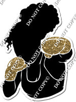 Kick Boxing Girl Punching - Sparkle Gold w/ Variants