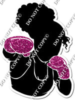 Kick Boxing Girl Punching - Sparkle Hot Pink w/ Variants