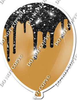 Gold Balloon with Black Drip
