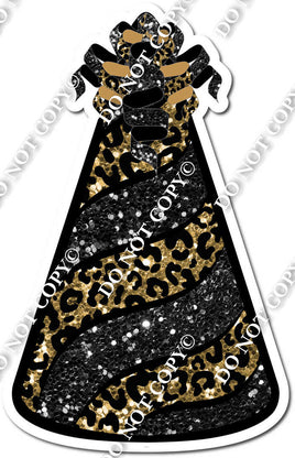Black Sparkle & Gold Leopard Sparkle Party Hat w/ Variants