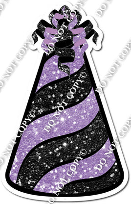 Black Sparkle & Lavender Sparkle Party Hat w/ Variants