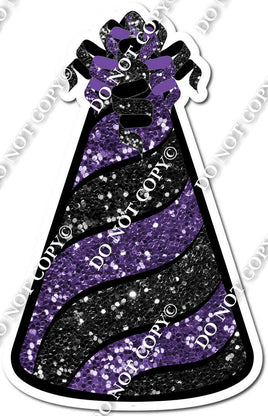 Black Sparkle & Purple Sparkle Party Hat w/ Variants