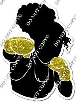 Kick Boxing Girl Punching - Sparkle Yellow w/ Variants