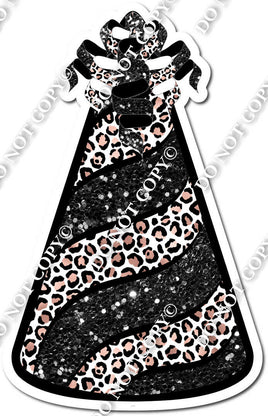 Black Sparkle & White Leopard Sparkle Party Hat w/ Variants