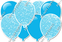 Baby Blue Sparkle & Flat Caribbean Horizontal Balloon Panel