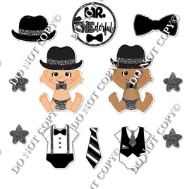 12 pc Silver Sparkle Mr ONEderful Theme0695