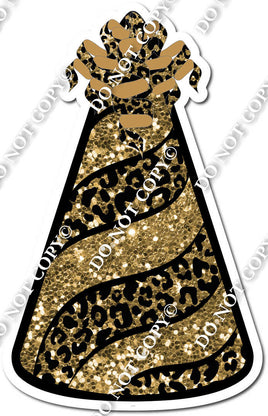 Gold Sparkle & Gold Leopard Sparkle Party Hat w/ Variants