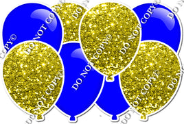 Yellow Sparkle & Flat Blue Horizontal Balloon Panel
