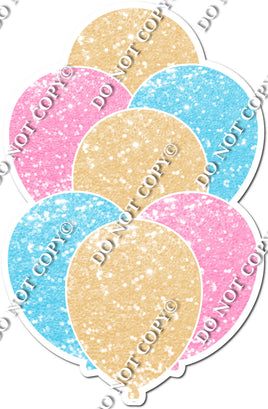 Sparkle Champagne, Baby Blue, Baby Pink Balloon Bundle