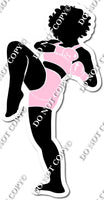 Kick Boxing Girl Kicking - Flat Baby Pink w/ Variants