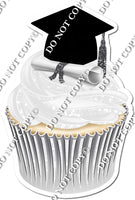 White - Blank Graduation Cap Cupcake