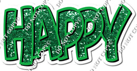 Green Sparkle Happy Birth Day Statements w/ Variant