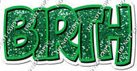 Green Sparkle Happy Birth Day Statements w/ Variant