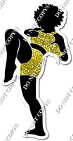 Kick Boxing Girl Kicking - Sparkle Yellow w/ Variants