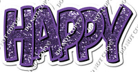 Purple Sparkle Happy Birth Day Statements w/ Variant
