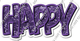 Purple Sparkle Happy Birth Day Statements w/ Variant
