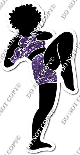 Kick Boxing Girl Kicking - Sparkle Purple w/ Variants