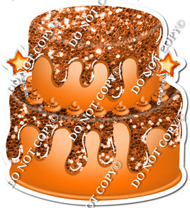 2 Tier Orange Cake, Orange Dollops & Drip
