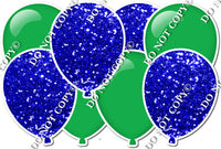 Blue Sparkle & Flat Green Horizontal Balloon Panel