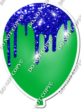Green Balloon with Blue Drip