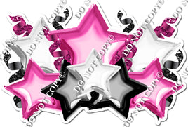 Foil Star Panel - Hot Pink, Black, White