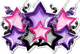 Foil Star Panel - Purple, Black, Hot Pink
