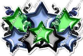 Foil Star Panel - Navy Blue, Green, Black