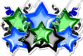 Foil Star Panel - Blue, Green, Black