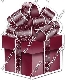 Sparkle - Burgundy Box & Burgundy Ribbon Present - Style 2