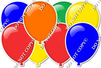 Flat Red, Blue, Yellow, Green, Orange Horizontal Balloon Panel