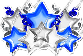 Foil Star Panel - Blue, White, Silver