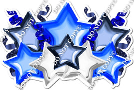Foil Star Panel - Blue, Navy Blue, White