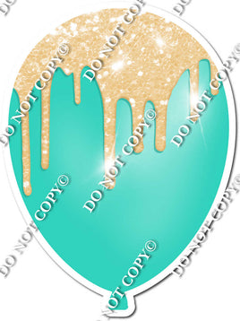 Mint Balloon with Champagne Drip