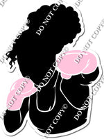 Kick Boxing Girl Punching - Flat Baby Pink w/ Variants