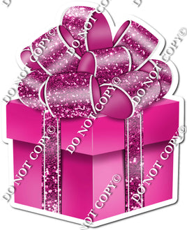 Sparkle - Hot Pink Box & Hot Pink Ribbon Present - Style 2